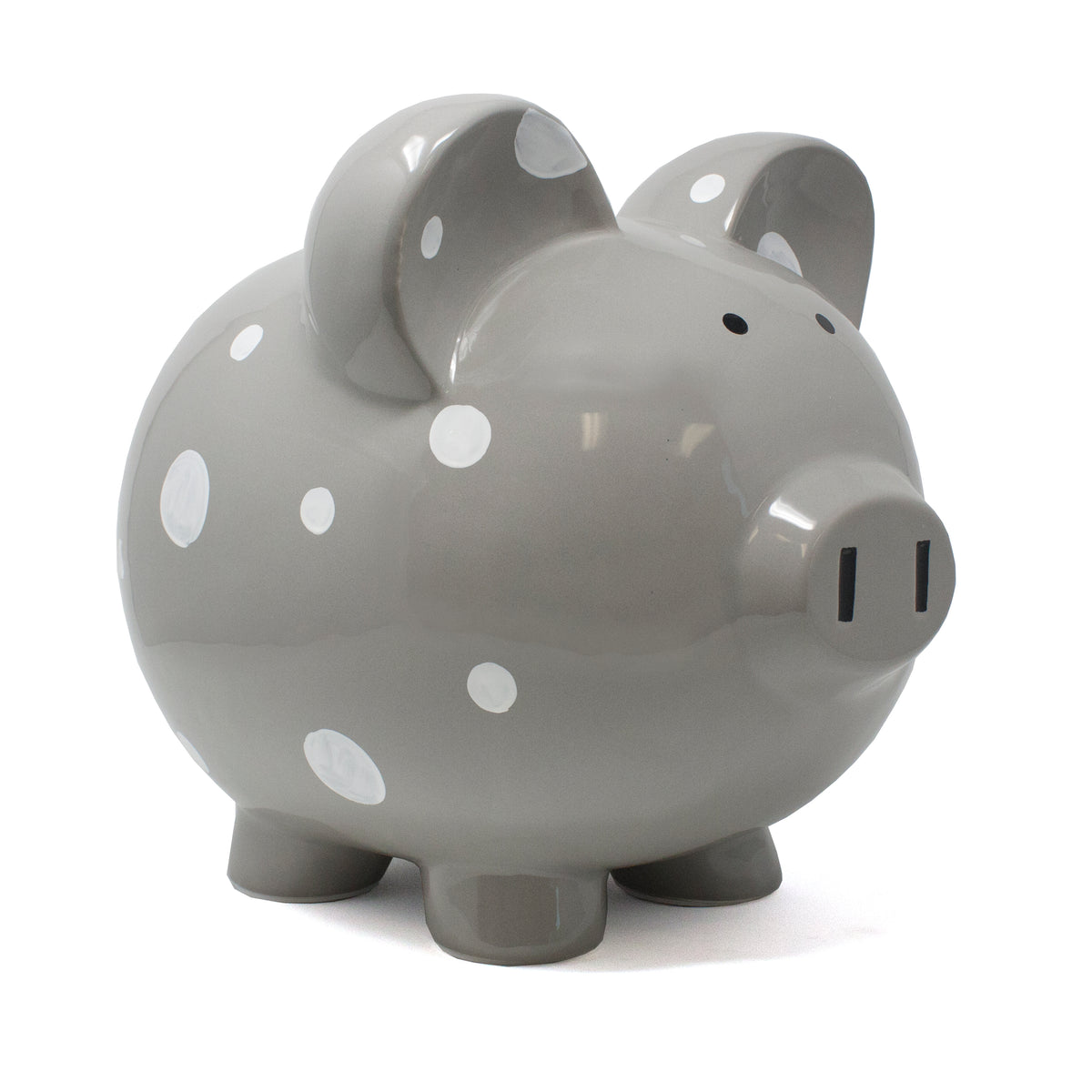 Gray Dot BOSS HOG 13" Personalized Piggy Banks