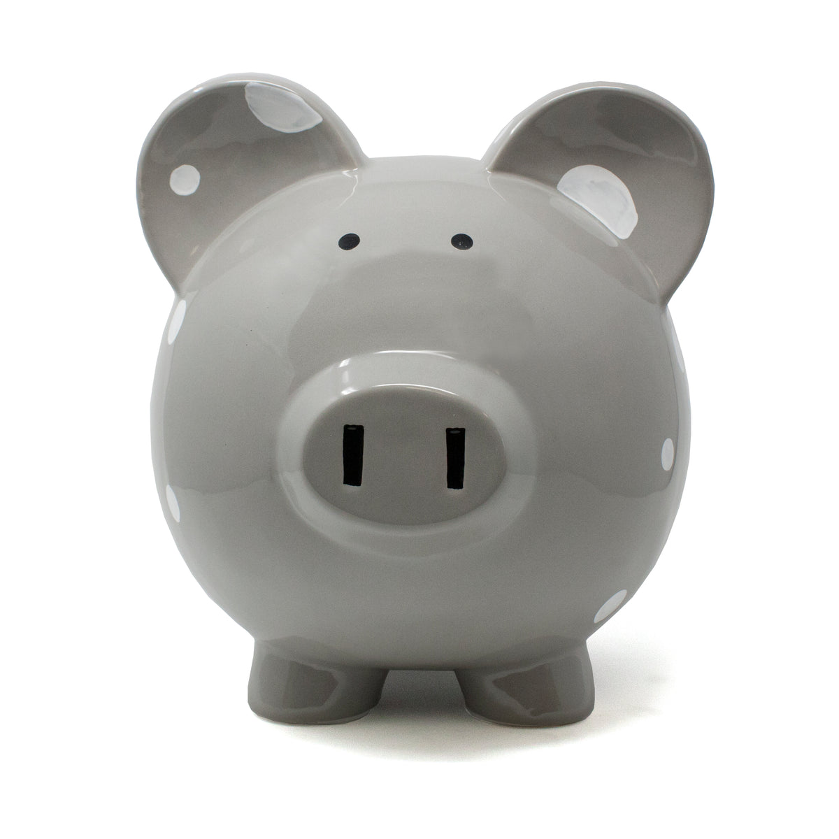 Gray Dot BOSS HOG 13" Personalized Piggy Banks