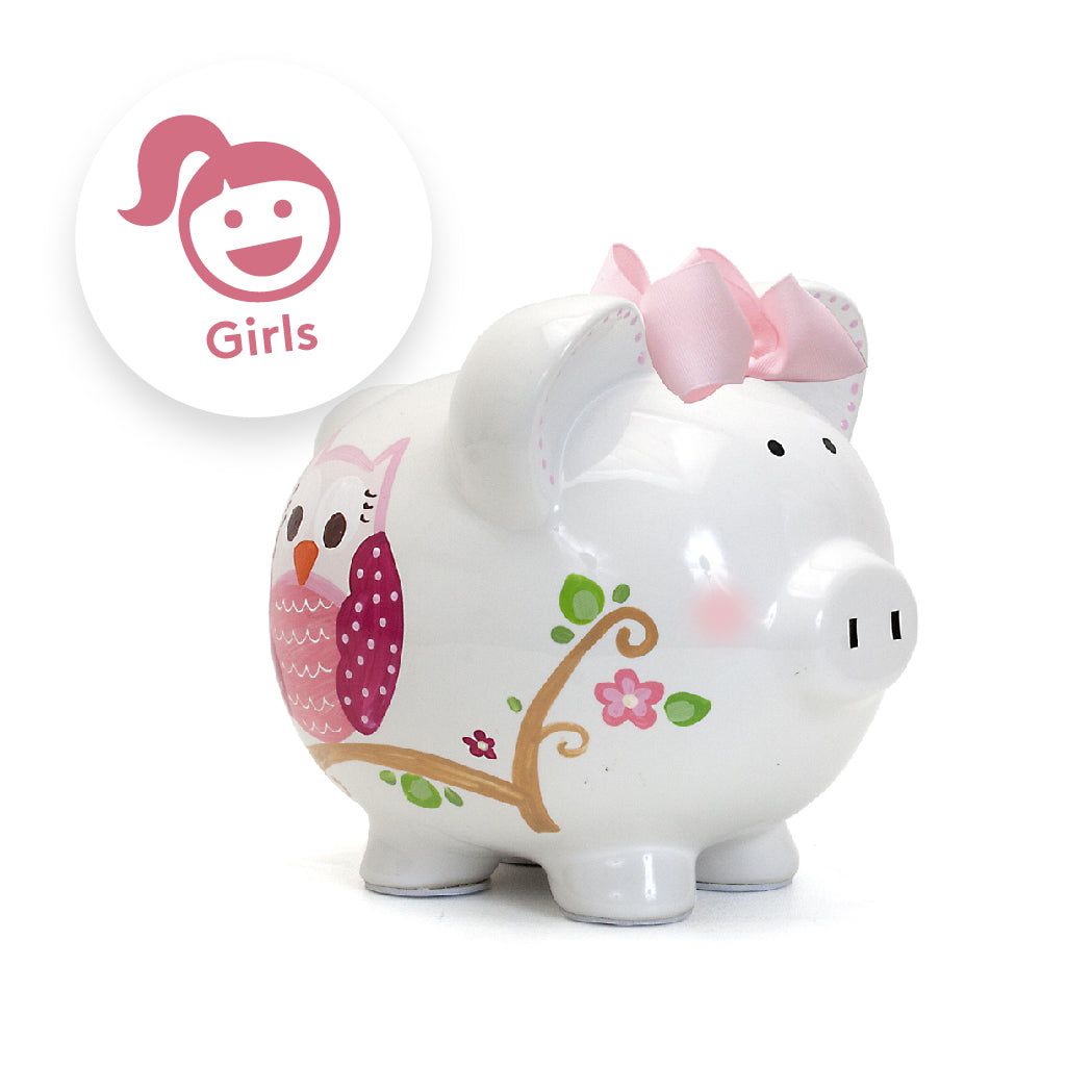 Salvadanaio Child To Cherish Maiale Con Grandi Orecchie – Colore Blu, Vetro Lucido, Tappo In Gomma, Regalo Baby Shower