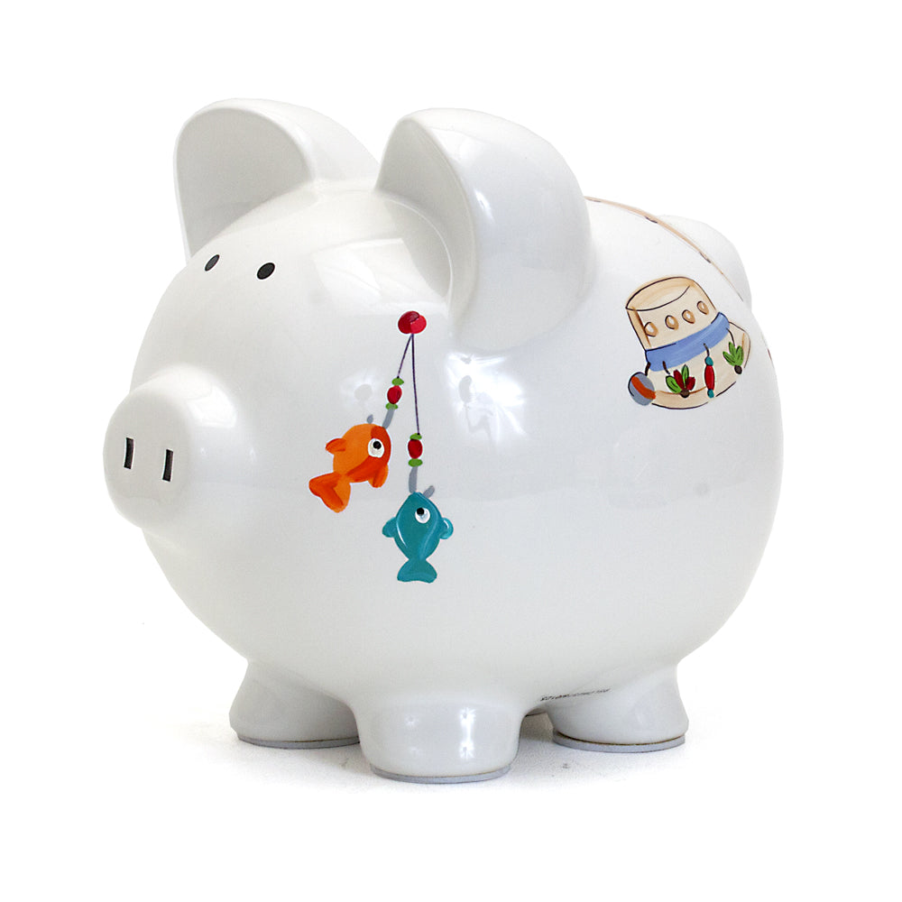 GONE FISHING PIGGY BANK  Personalized Piggy Banks